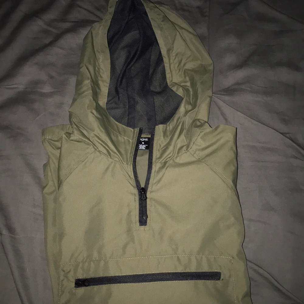 COPY - Olive green windbreaker 1/4 zip